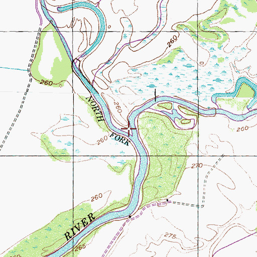 Topographic Map of South Fork Forked Deer River, TN