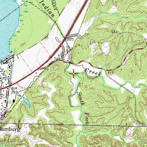 Topographic Map of South Fork Indian Creek, TN