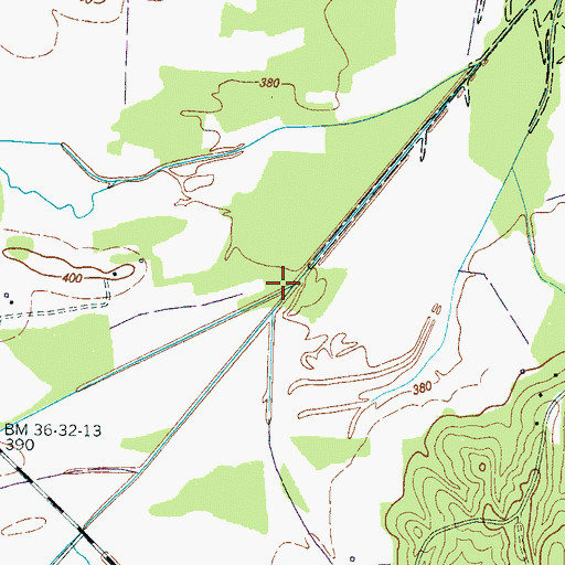 Topographic Map of South Fork Mud Creek, TN