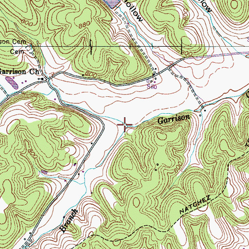 Topographic Map of South Garrison Branch, TN