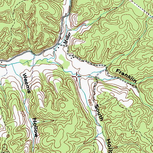 Topographic Map of South Hollow, TN
