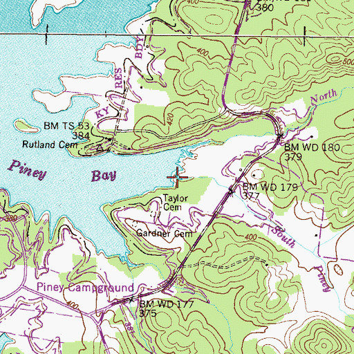 Topographic Map of South Piney Creek, TN