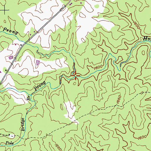 Topographic Map of South Prong Horse Creek, TN