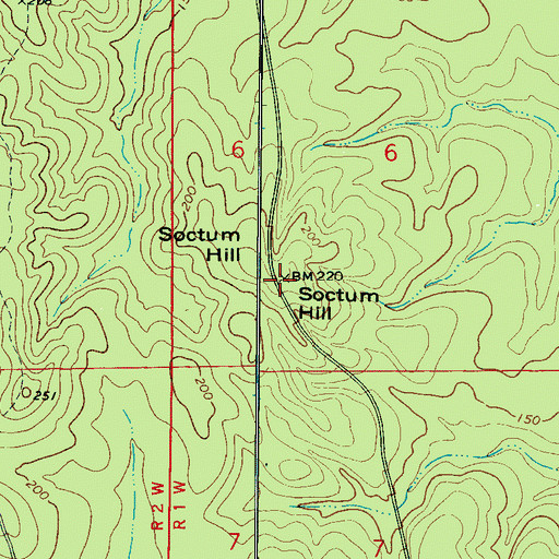 Topographic Map of Soctum Hill, AL