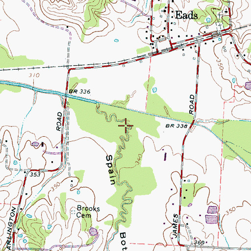 Topographic Map of Spain Bottom, TN