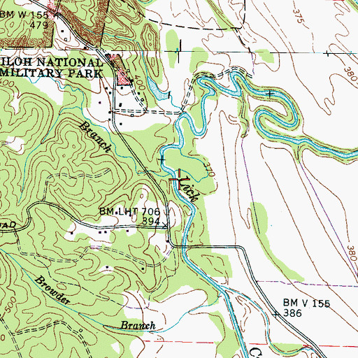 Topographic Map of Spain Branch, TN