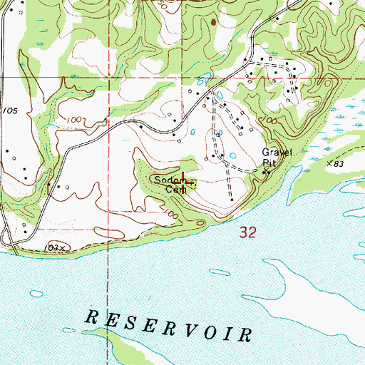 Topographic Map of Sodom Cemetery, AL