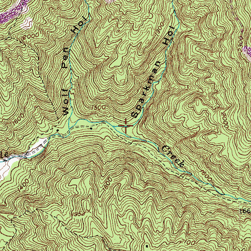 Topographic Map of Sparkman Hollow, TN