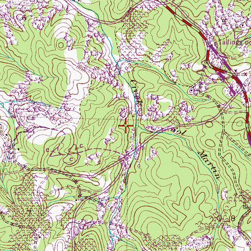 Topographic Map of Sol Martin Branch, AL