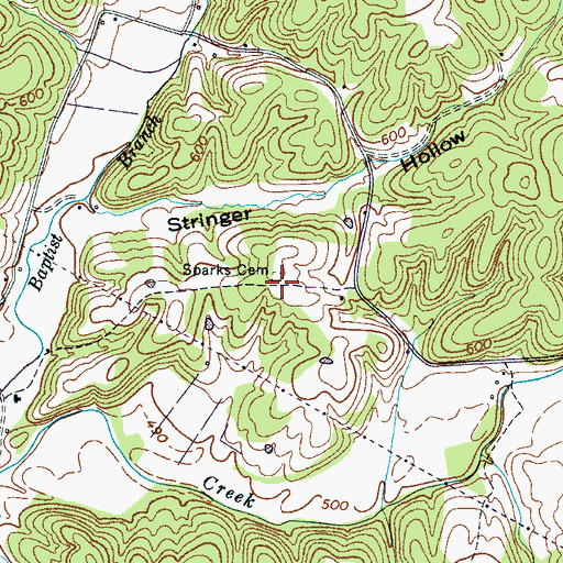 Topographic Map of Sparks Cemetery, TN