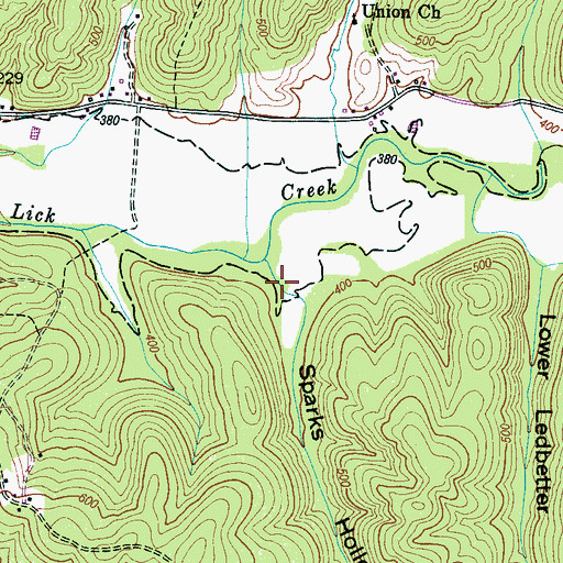 Topographic Map of Sparks Hollow, TN