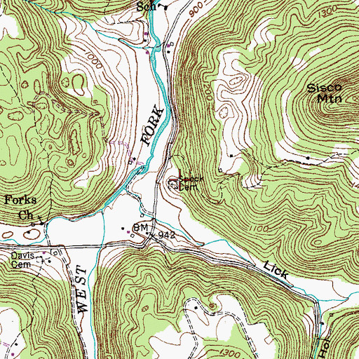 Topographic Map of Speck Cemetery, TN