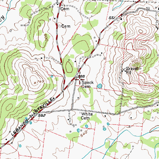 Topographic Map of Speck Cemetery, TN
