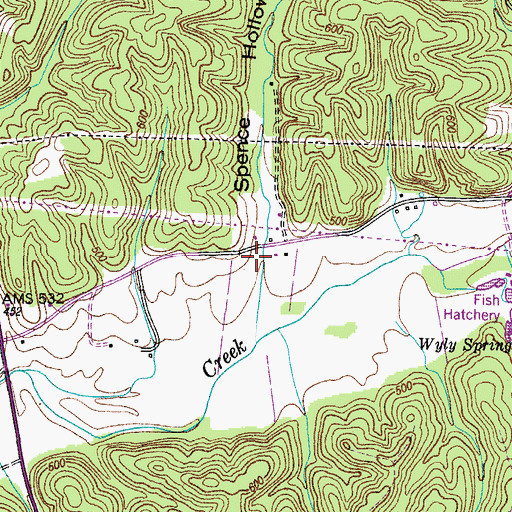 Topographic Map of Spence Hollow, TN