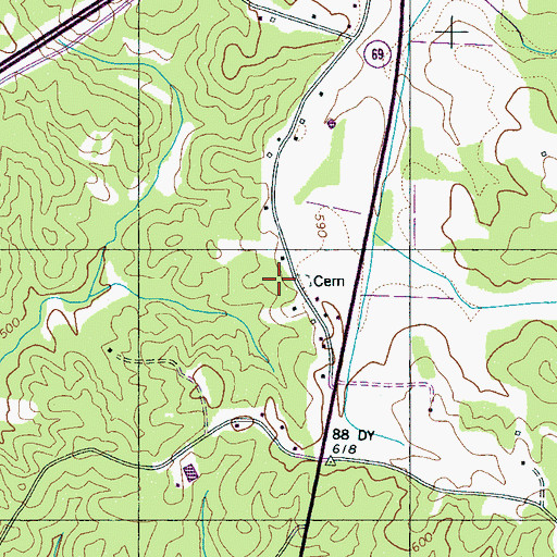Topographic Map of Spence School, TN
