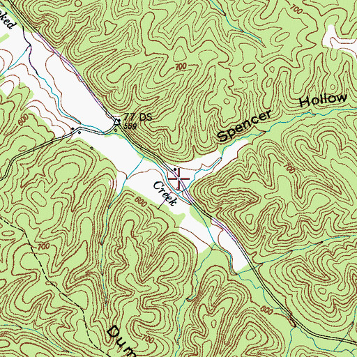 Topographic Map of Spencer Hollow, TN
