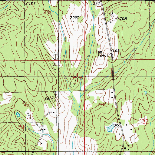 Topographic Map of Soles Cemetery, AL