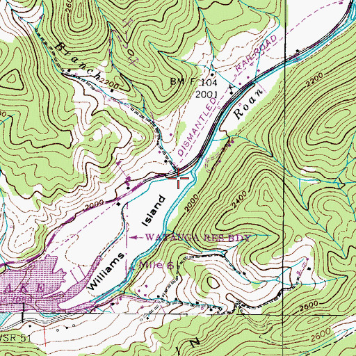 Topographic Map of Spice Branch, TN