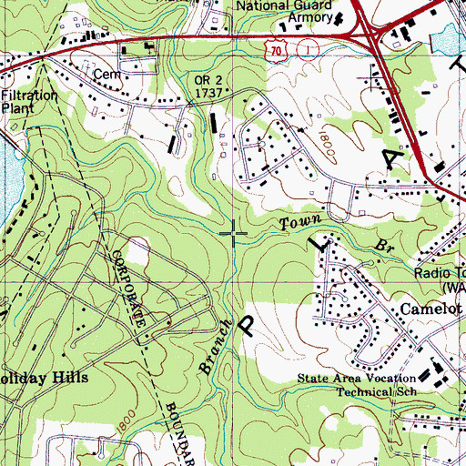 Topographic Map of Spiers Branch, TN