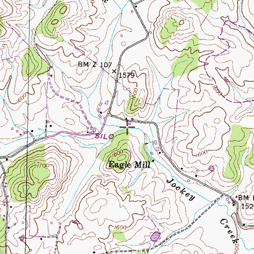 Topographic Map of Splatter Creek, TN