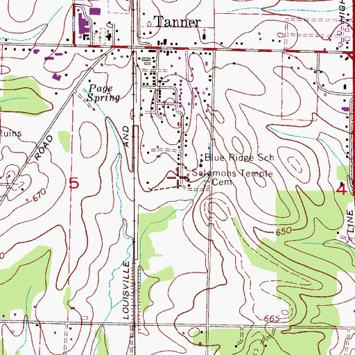 Topographic Map of Solomons Temple, AL