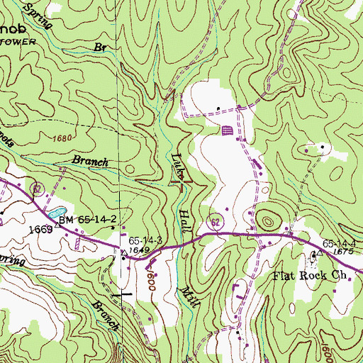 Topographic Map of Spots Branch, TN
