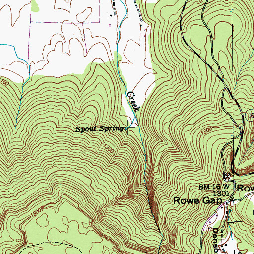 Topographic Map of Spout Spring, TN