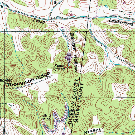 Topographic Map of Spout Spring, TN
