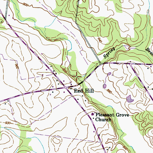 Topographic Map of Spring Branch, TN