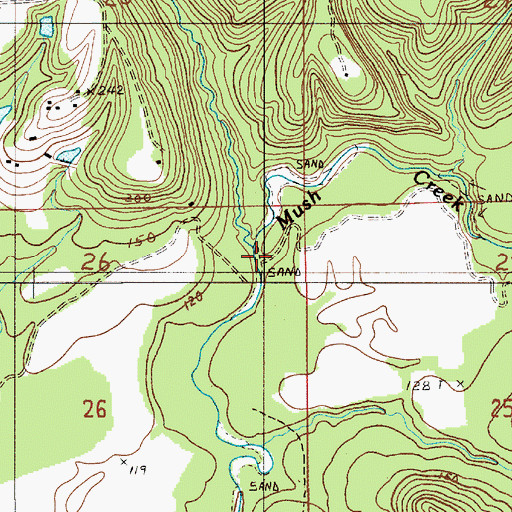 Topographic Map of Sorrell Branch, AL
