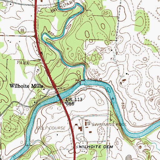 Topographic Map of Spring Creek, TN