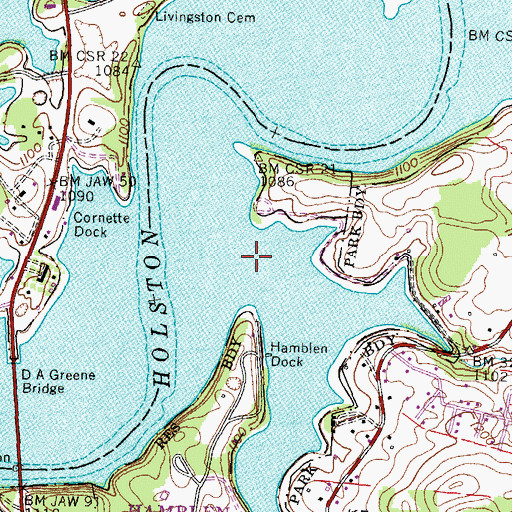 Topographic Map of Spring Creek, TN