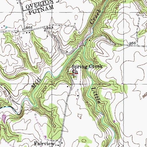 Topographic Map of Spring Creek Church, TN
