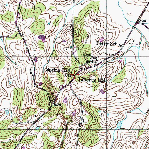 Topographic Map of Spring Hill Church, TN