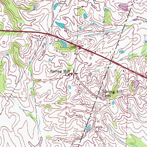 Topographic Map of Spring Hill Church, TN