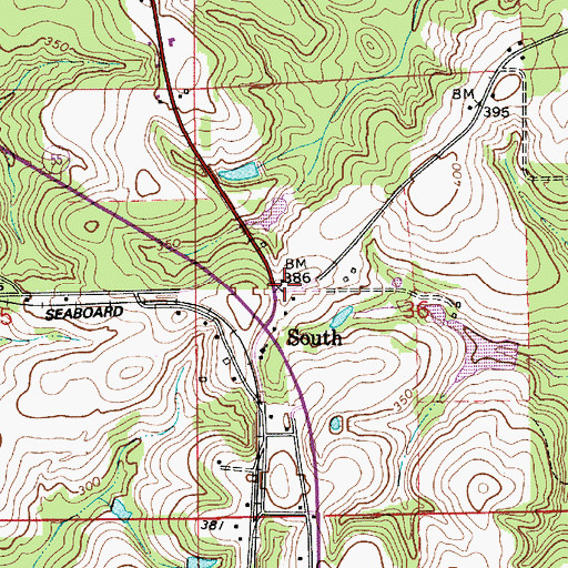 Topographic Map of South, AL