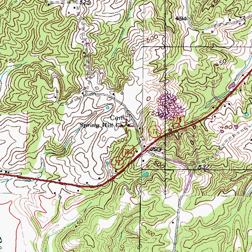 Topographic Map of Spring Hill Church, TN