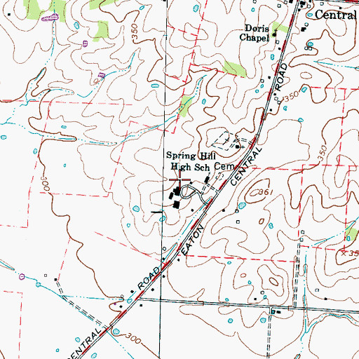 Topographic Map of Spring Hill High School, TN