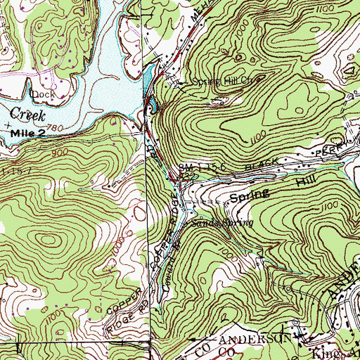 Topographic Map of Spring Hill Hollow, TN