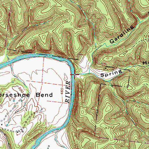 Topographic Map of Spring Hollow, TN