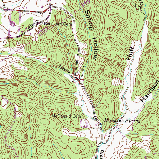 Topographic Map of Spring Hollow, TN