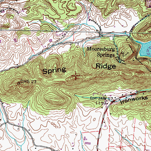 Topographic Map of Spring Ridge, TN