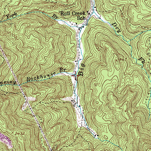 Topographic Map of Spring Rockhouse Branch, TN