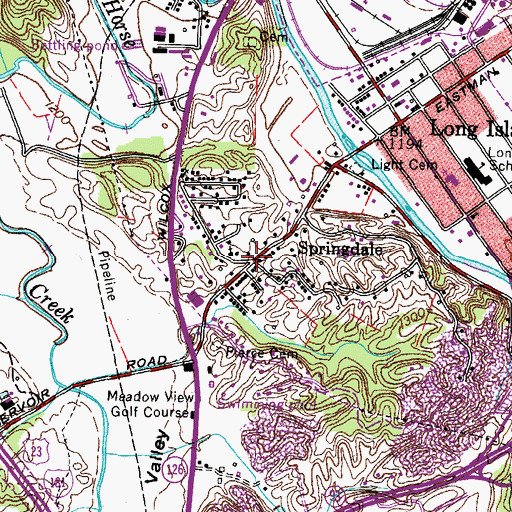 Topographic Map of Springdale, TN