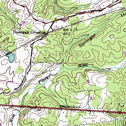 Topographic Map of Springer Hollow, TN
