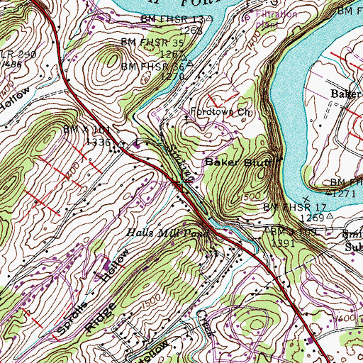 Topographic Map of Sprolls Hollow, TN