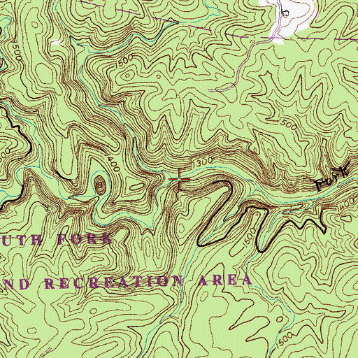 Topographic Map of Spruce Creek, TN