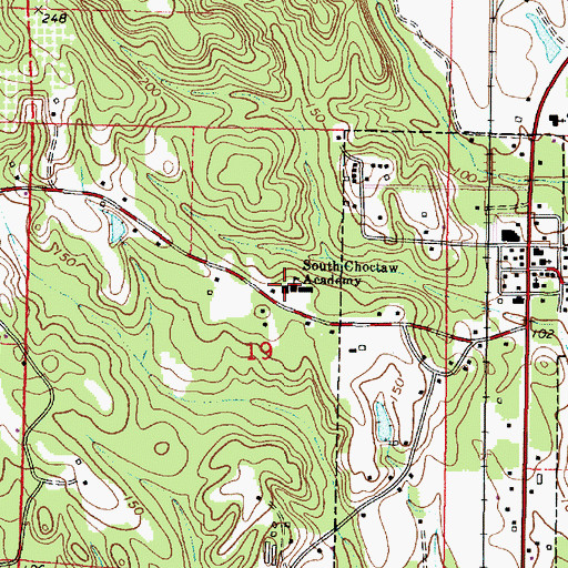 Topographic Map of South Choctaw Academy, AL