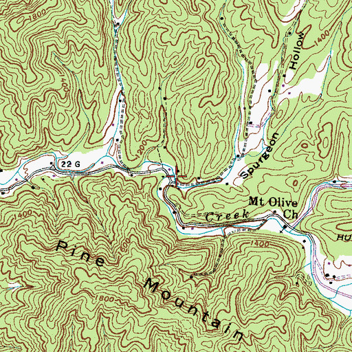 Topographic Map of Spurgeon Hollow, TN