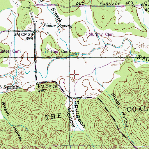 Topographic Map of Spurgeon Hollow, TN
